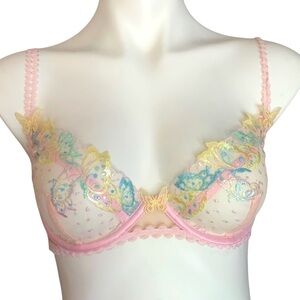 For Love & Lemons Dottie Butterfly Iridescent Bra NWT Sz 32DD